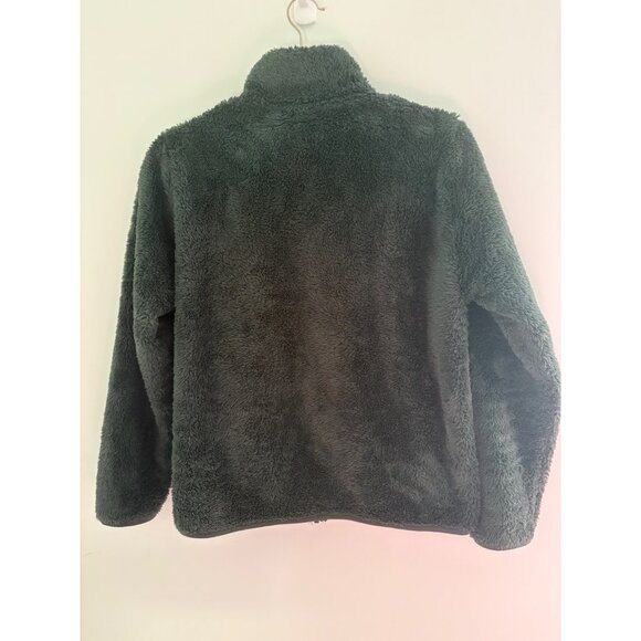 Unisex Uniqlo‎ Fleece Jacket S Soft Warm Cozy Outerwear Winter Zip Up Dark Green - Picture 4 of 5